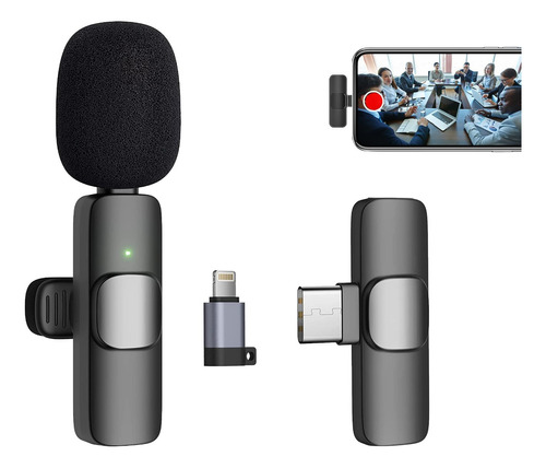 Microfone Lapela Sem Fio Bluetooth Compatível + Adaptador 