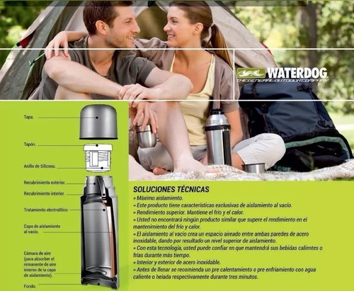 Termo Waterdog Acero Inox 1000cc Bala Ta 1001p
