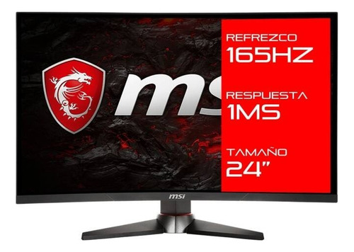 Monitor Gamer Curvo Msi Optix G24c Led 23.6  Negro Y Rojo  (Reacondicionado)