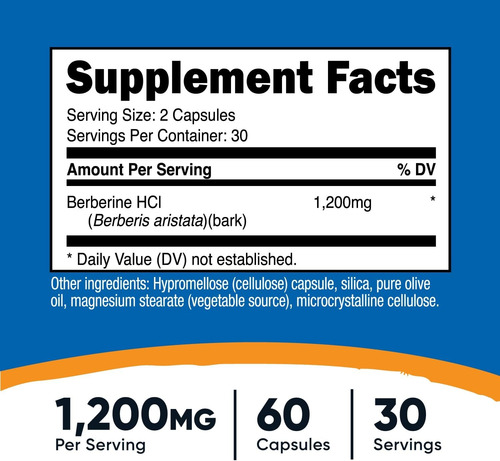 Nutricost Berberine Hcl (berberina) 600mg 60 Cps