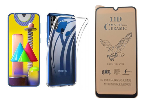 Funda Tpu Blanda + Vidrio  P/ Samsung Galaxy M31