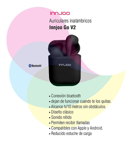 Imagen 2 de 4 de Auriculares In-ear Inalambricos Innjoo Go V2 Negros