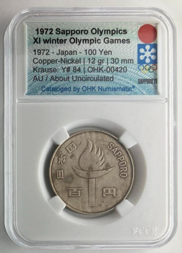 Moeda De Cupro-níquel 100 Yen Olimpiada 1972 Sapporo (Usado)