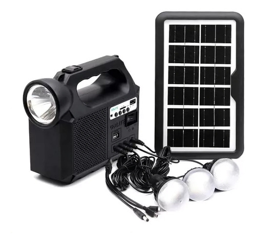 Kit Panel Solar Con Batería + 3 Bombillos 3w Carga Usb Autos