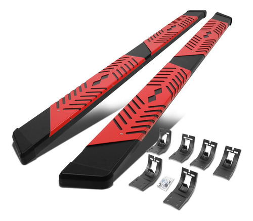 Barra Nerf Lateral Plana 5.5  Estribo Placa Roja Para Dodge