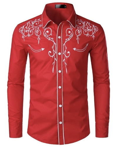 Camisa Negra Vaquera Para Hombre Fiesta Ranchero Vaquero Pm