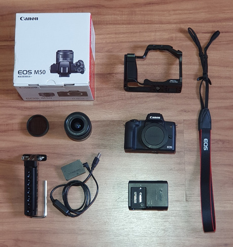 Combo Canon M50 C/ Adaptador + Gaiola + Tophandle + Filtro