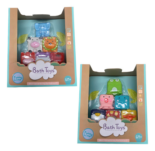 Set De Cubos De Silicona Bath Toys Funny Land Ft960 Color Modelo Sapo
