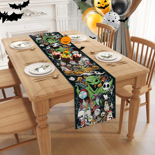 Camino De Mesa Linen Nightmare Before Christmas Para Hall...