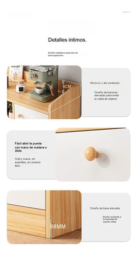 Moderno Multiusos Organizador Cocina Con 3 Puerta90*30*80 Cm Marrón Claro