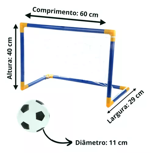 Jogo futebol e basquete c gol cesta rede infantil e 2 bola