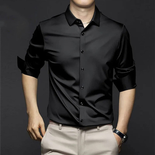Camisa Clásica Antiarrugas Para Hombre 2023