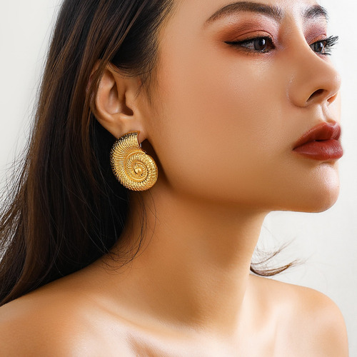 Pendientes Tipo Piercing Estilo Punk Big Conch Para Mujer, V