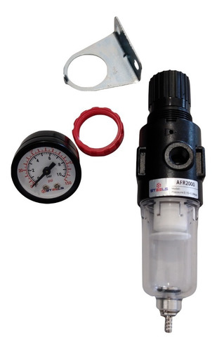 Filtro De Ar Para Compressor Com Regulador 1/4 - Kit 04 Pçs