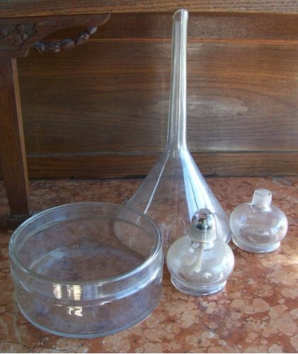Antiguos Instrumentos De Laboratorio - Vidrio Por Lote De 4