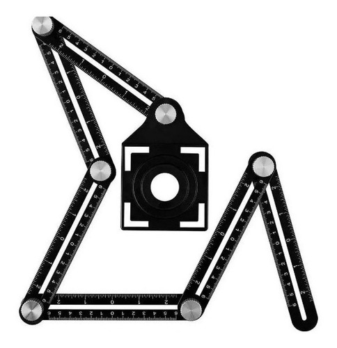 Regla Angulo Plegable 6 Lados Con Plantilla Ruhlmann