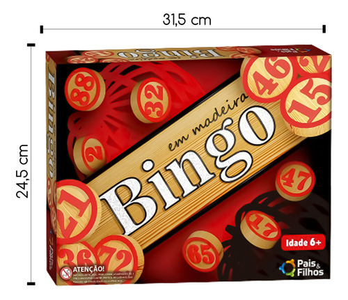 Jogo Bingo Peças Em Madeira Pais & Filhos 2806