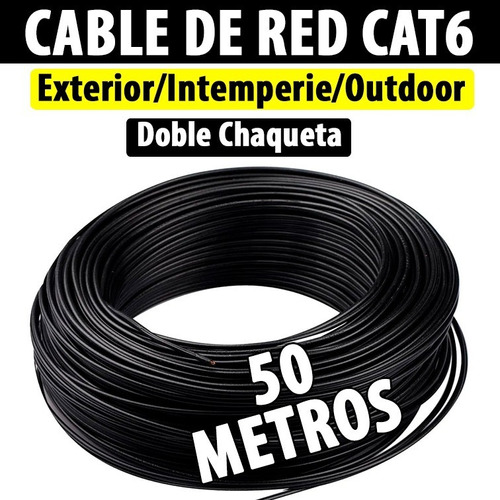 50 Mts Cable Utp Cat6 Intemperie Outdoor Internet Cctv