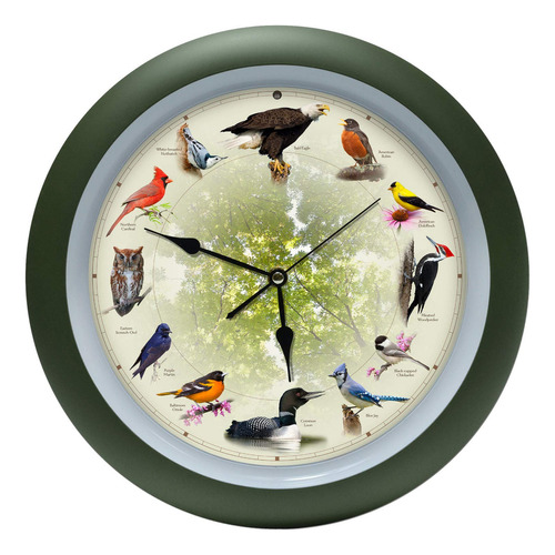 Mark Feldstein - Reloj De Pared Con Diseño De Pájaro Cantant