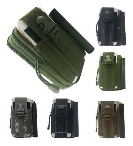 Imagen 5 de 8 de Morral Táctico Militar Molle Riñonera Funda Celular S-5022n