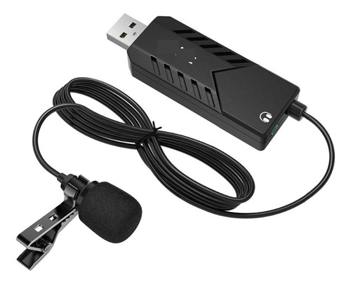 Micrófono Con Usb Tarjeta De Sonido For Pc Y Mac Clip-on