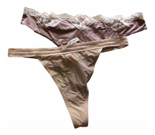 Calzones Sexy Tanga Victoria's Secret Talla L Pack De 2 