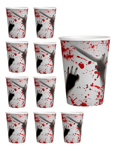 6 X 10 Vasos De Papel Desechables Para Fiestas De Halloween,