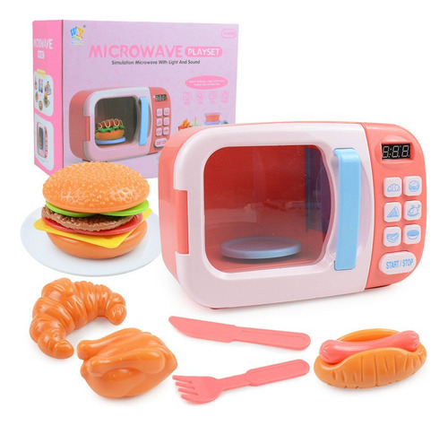 Juego De Horno Microondas Electrónico Para Niños De 13 Pieza