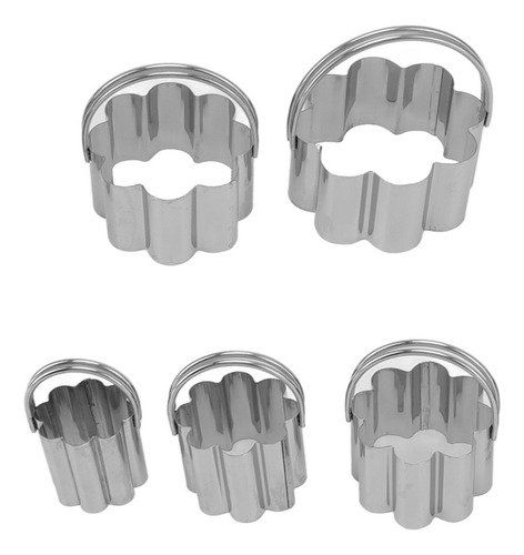 Juego De 5 Moldes De Acero Inoxidable Con Mango Para Galleta