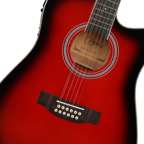 Guitarra Jidyous de 12 cuerdas Color Rojo