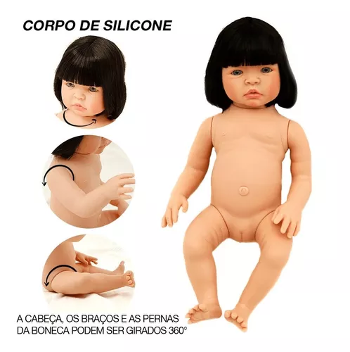 Boneca Bebê Reborn Barata Corpo Silicone + Bolsa Maternidade