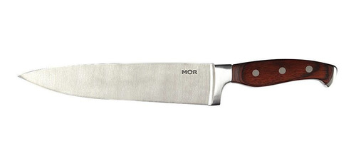 Faca Steel 8'' Aço Inox E Cabo Madeira Robusto (33cm) - Mor