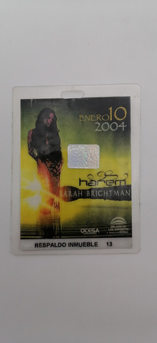 Sarah Brightman Harem World Tour Mexico Gafete All Access