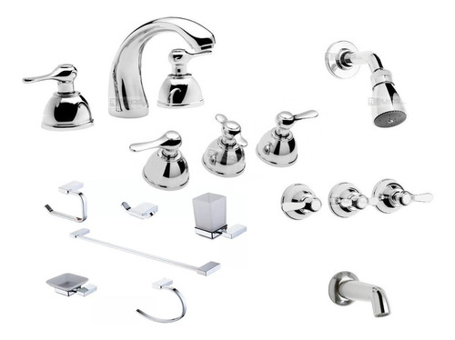 Combo Griferia Lavatorio Bidet Ducha Accesorios Bedia