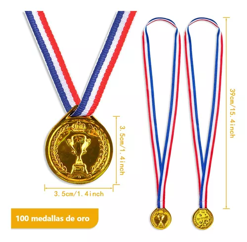 100 piezas para niños medallas de plástico ganador medallas de oro ganador  medallas de premios por estilo, fiesta 4713663689975