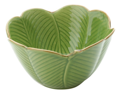 Imagem 2 de 6 de Centro De Mesa Decorativo De Ceramica Banana Leaf Verde