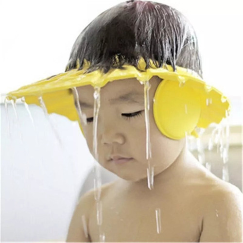 Chapéu Ajustável Banho Anti- Shampoo Prot Olhos/orelhas Azul Cor Amarelo AMARELO