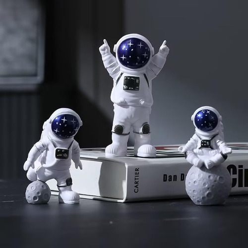 3 Adornos De Escritorio De Astronauta De Resina,