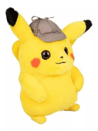 Boneco Detetive Pikachu Pelúcia 28cm Brinquedo Pokemon 467