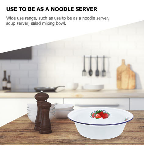 Cuenco Para Servir Sopa, Servidor De Fideos Esmaltado, Retro