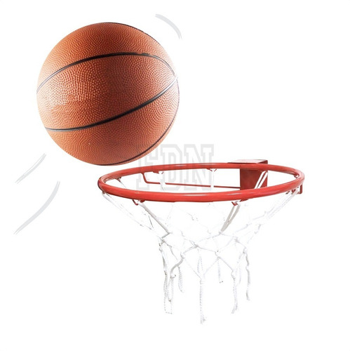 Aro Basquet N°7 + Pelota Pesada Goma Basket Balon Red P