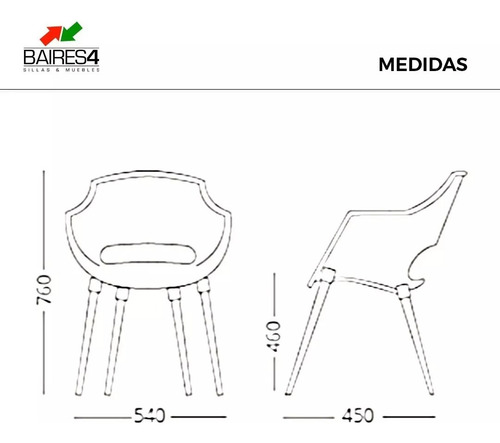 Imagen 3 de 3 de Silla De Comedor Frida Wood Colors | Contado