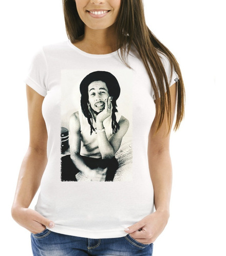 Remeras Mujer Reggae Bob Marley 8 Digital Stamp Premium Dtg