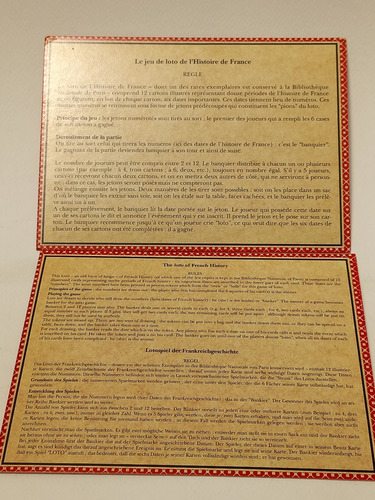 Loteria De La Historia De Francia (historie De France Loto) (Usado)