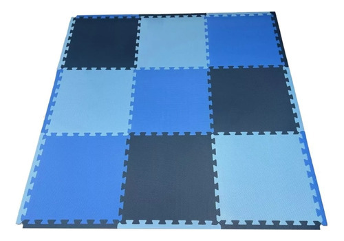 Tatame Infantil Azul Grande 50x50 10mm - Kit 12 Peças Cor Azul