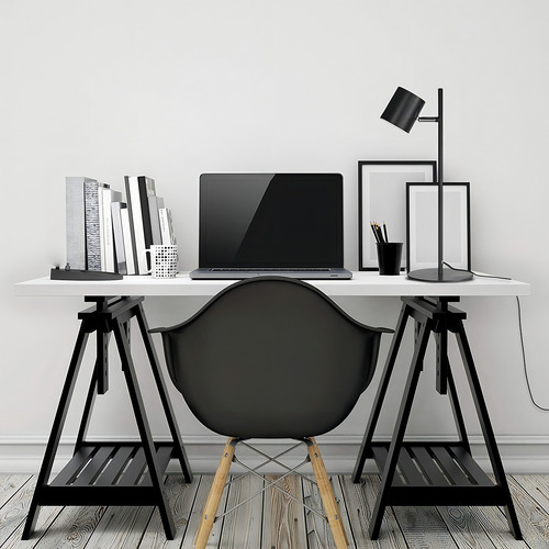 Globe Electric 52845 Banner Desk Lamp, Matte Black Led Integ