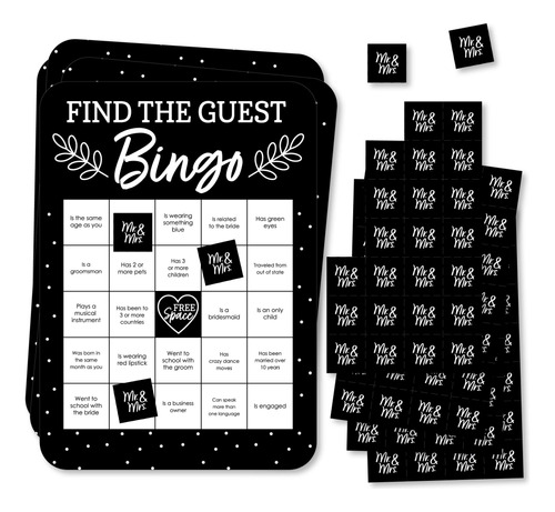 Find The Guest Bingo Tarjeta Marcador - Juego Boda Despedida