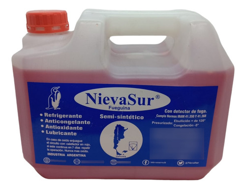 Liquido Refrigerante Nievasur Rojo 5 Litros