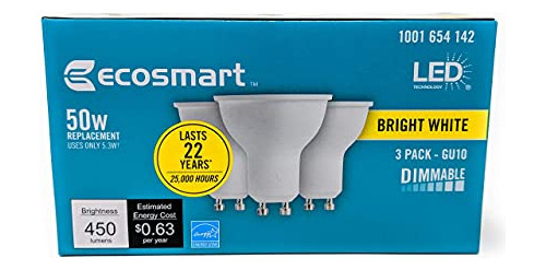 Ecosmart Bombilla Led Mr16 Gu10 De 50 W De Color Blanco Bril