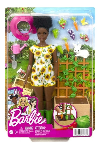 Barbie Brunette Curvy Doll And Gardening Jardinería - Mattel